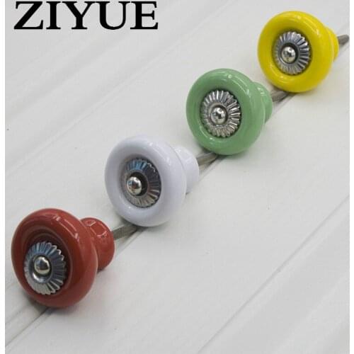 2PCS/Lot Free Shipping Ceramic Handle Ambry Drawer Chest Gift Box Handle Color Pumpkin Circular Puckering