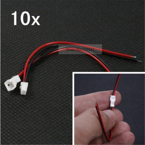 20 Pairs JST 1.25mm 2 Pin Micro Male Female Connector Plug Wires Cables