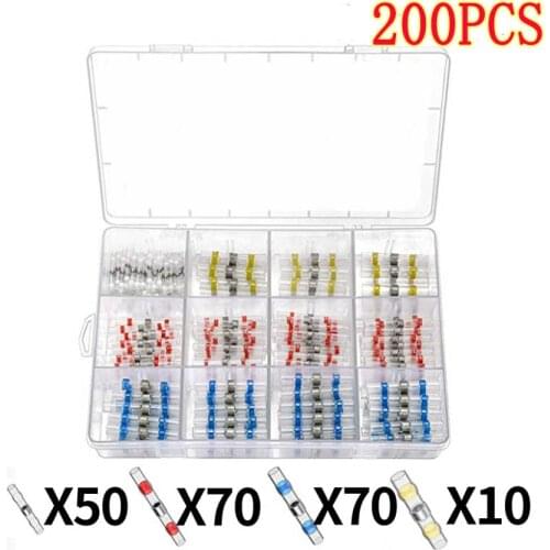 200PC Terminals Butt Connectors Heat Shrink Insulated Waterproof Pressure free 10-26AWG Cable terminal SST electrical connector