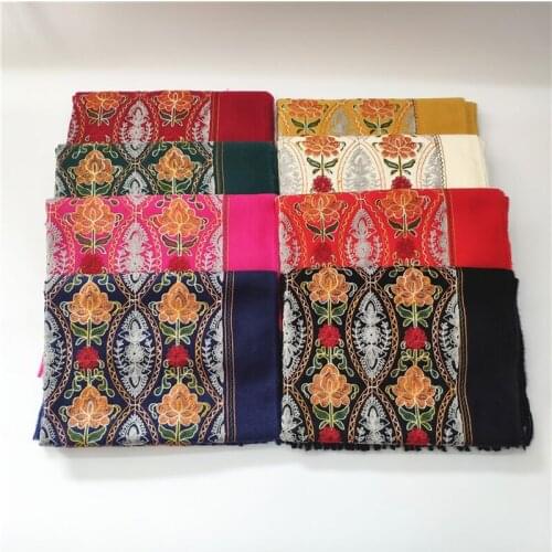 450G thick brand Designer cashmere women scarf winter warm embroidery shawls wraps pashmina long female foulard Travel blanket