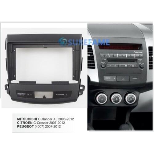 9 inch Car Radio Fascia for MITSUBISHI Outlander XL 2006-2012 Panel Dash Kit Install Adapter 9inch Bezel Console Plate Facia