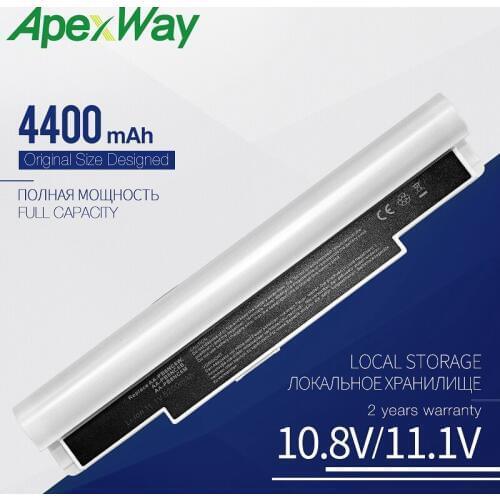 Apexway 6 Cells White Laptop Battery for Samsung NC10 NC20 ND10 N110 N120 N130 N135 AA-PB6NC6W 1588-3366 AA-PB8NC6B