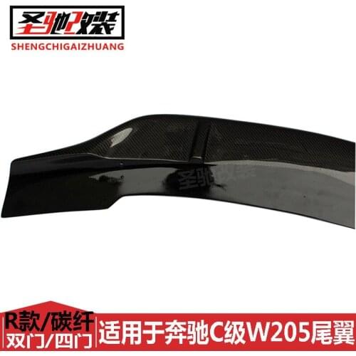 Suitable For Benz C-class W205 Double and Four Door Refitting r Type Carbon Fiber Automobile Tail Without Perforation