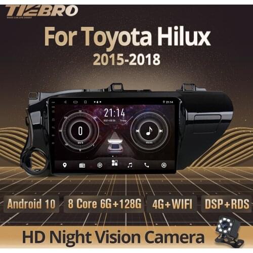 TIEBRO 2DIN Android10.0 Car Radio For Toyota Hilux 2015-2018 Auto Radio GPS Navigation Stereo Receiver DSP Bluetooth Player IGO