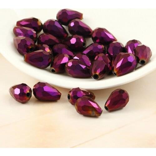 BEAUCHAMP 10*15mm 10pcs Crystal Beads Tear Drop Shape Faceted Headband Sewing Jewelry Chandelier Earrings Bracelet Accessories