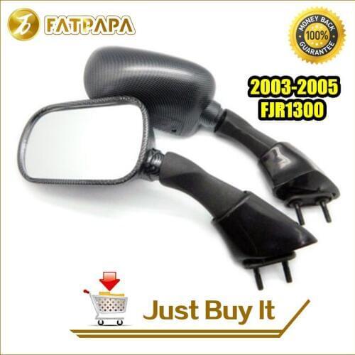 Free Shipping Motorcycle Bicycle Accessories Rearview Mirror Reverse Mirror Fit For yamaha FJR1300 2003-2005 carbon fiber black