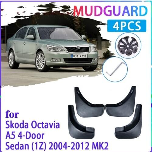 4 PCS Car Mud Flaps for Skoda Octavia A5 2004~2012 MK2 2009 2010 2011 Mudguard Splash Guards Fender Mudflaps Auto Accessories