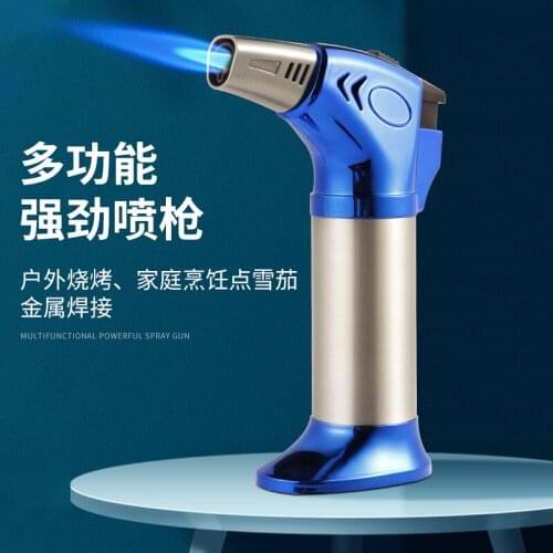 Butane Lighter Torch Jet Lighter Metal Windproof Blue Flame Spray Gun Outdoor Tool Gift for Men Smoking Accessories Cool Lighter