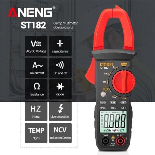 ANENG ST182 pro Multimeter AC DC Digital Clamp Meter 4000 Counts Tester 400A with Backlight Automatic Range Meter Tester