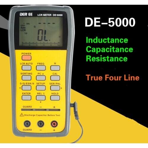 DE-5000 True Four Line Digital LCR Bridge Meter Multimeter High Precision Inductance Capacitance Meter Resistance Tester