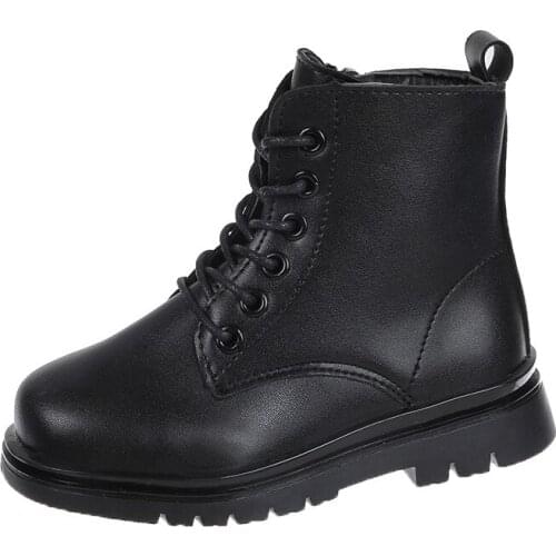 Kids High Long Boots Ankle Boots Fashion Girls Boots Children Martin Boots Autumn Winter Warm Cotton Leather Motorcycle Boots