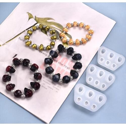 DIY Epoxy Resin Skull Beads Pandant Silicone Mold Resin Mold Handmade Crystal Resin Bracelet Jewelry Making Tools