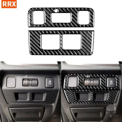 For Subaru Impreza WRX STI XV Crosstrek 2012 2013 2014 Carbon Fiber Headlamp Switch ESP Button Panel Sticker Car Accessories