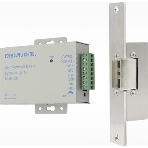 JeaTone Electric Lock Narrow Type Electric Door Lock with Power Supply Control for different Door NC Mode Fail Safe Access