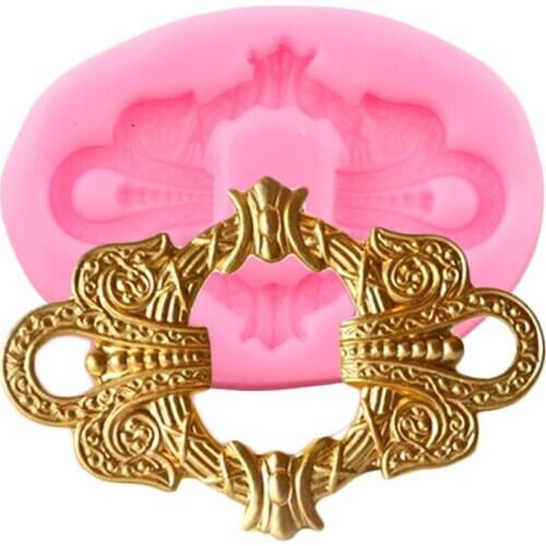 Medallion Cartouche Silicone Mold Buckle Relief Fondant Cake Decorating Tools Jewelry Resin Clay Candy Chocolate Gumpaste Moulds