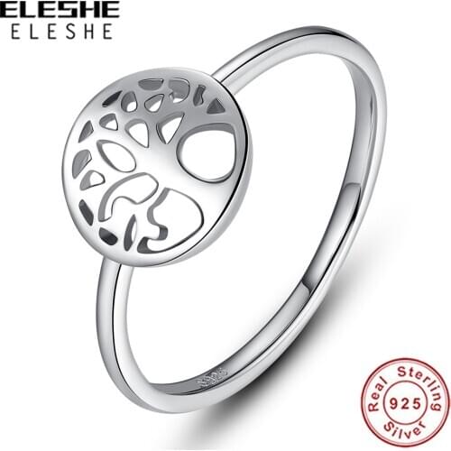 Classic Tree of Life 925 Sterling Silver Rings for Women Fashion Family Tree Finger Ring Female Authentic Jewelry Christmas Gift