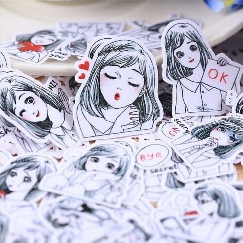 39pcs Creative cute self-made girlhood girl stickers scrapbooking stickers /decorative sticker /DIY craft photo albums