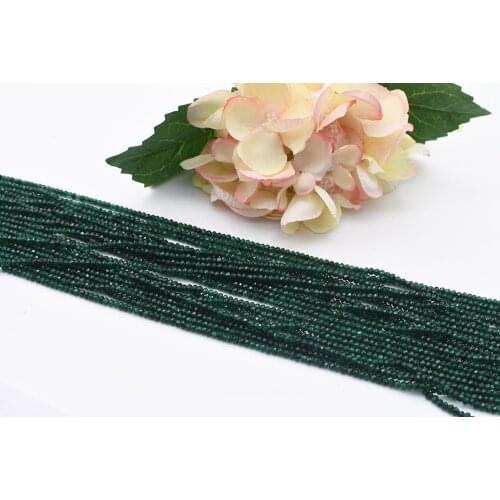 3 strands 2-4mm Natural Faced Green gem Round stone beads For DIY Bracelet Necklace Jewelry Making Strand 15"