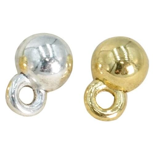 100 PCS 4mm Metal Alloy Gold Silver Plated Ball Pendant Round Charm DIY Accessories For Jewelry Making