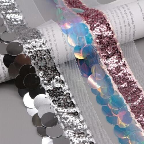 15Yards 7cm Sequins Lace Trims Beads Tassel Laces Mesh Fabric For Latin Dance Dress Fringe Trimming DIY Sewing Skirt Accessories