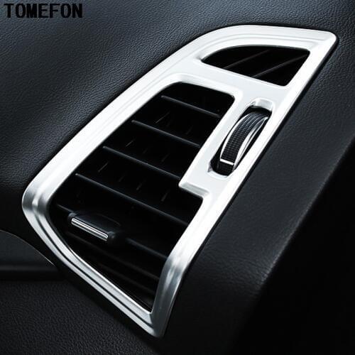 TOMEFON For Ford Kuga Escape 2017 Matte ABS Air Vent Cover Trim Car Inner Chrome Styling Accessories A/C Covers 2pcs