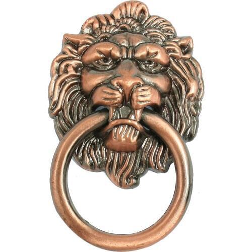 KSOL Copper Tone Metal Lion Head Shaped Drawer Pull Handle 2.5"
