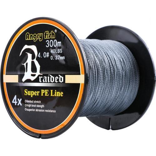300m Fishing Line 4 Strands Braided Wire PE Fishing Wire Multifilament 12LB-80LB On For Carp Fishing Line Gray Durable