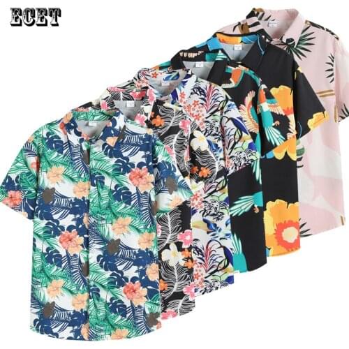 Summer streetwear casual mens shirts fashion beach outdoor casual wear short-sleeved tops quick-drying mens clothing