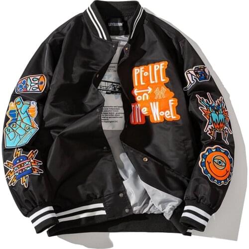 2021 mens fashion clothing trends bomber jacket punk rave korean Coat men embroidered Baseball jacket Female windbreaker Uniform