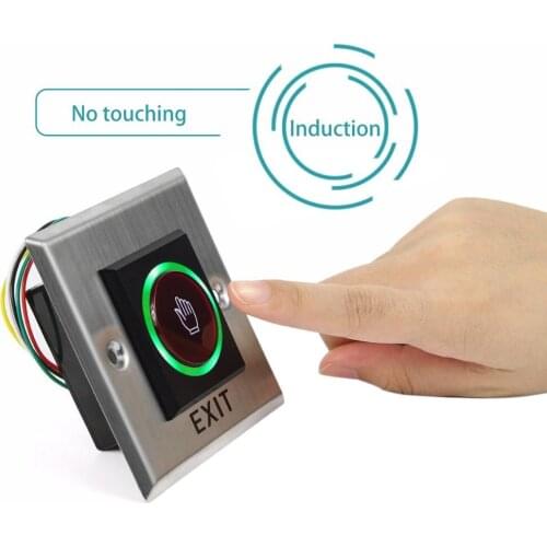 No Touch Sensor Exit Switch Induction Type Inductive Exit Release Button Switch Access Control DC12V With LED Indicator Light