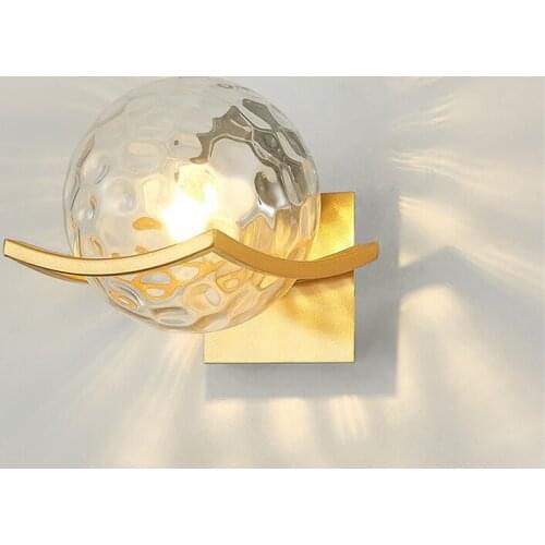 Nordic Bedside Wall Lamps Bedroom Living Room Decor Background Wall Modern Hotel Round Glass Lamp Corridor Bathroom Wall Lights