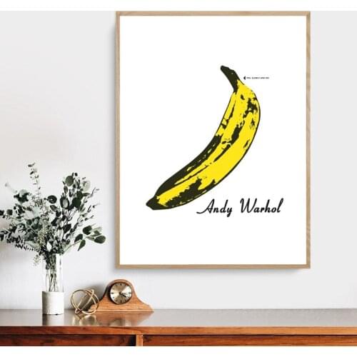 New Black and Yellow Banana Andy Warhol Wall Art Canvas Painting Posters and Prints Wall Pictures for Living Room Kitchen Decor