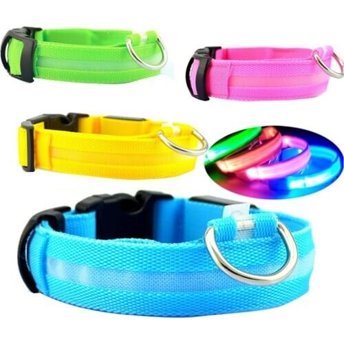 Dog Collar Creative Hot LED Pet Luminous Collar Safety Puppy Anti-lost Levert Glow Necklace Pet Collar