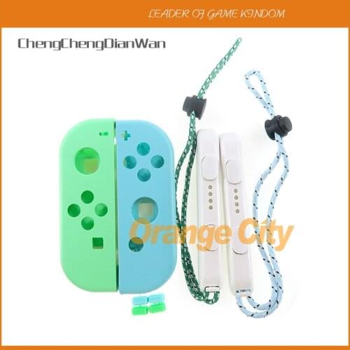 1set Plastic Repair Kit DIY Case Cover Animal Crossing Housing Shell Strap SL SR button for Nintend Switch Controller
