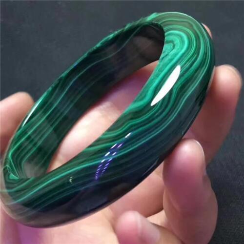 Genuine Natural Green Malachite Crystal Healing Stone Bead Woman Man Charm Bangle 60MM