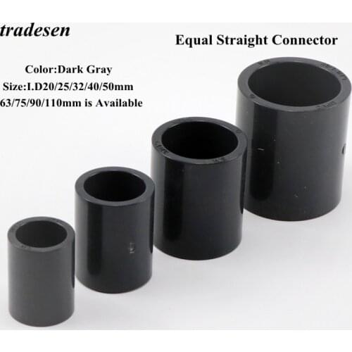 1pcs Plastic UPVC Inner 20 25 32 40 50mm Hose Straight Connector for Garden Irrigation Watering Aquarium Pipe/PVC Tube Parts