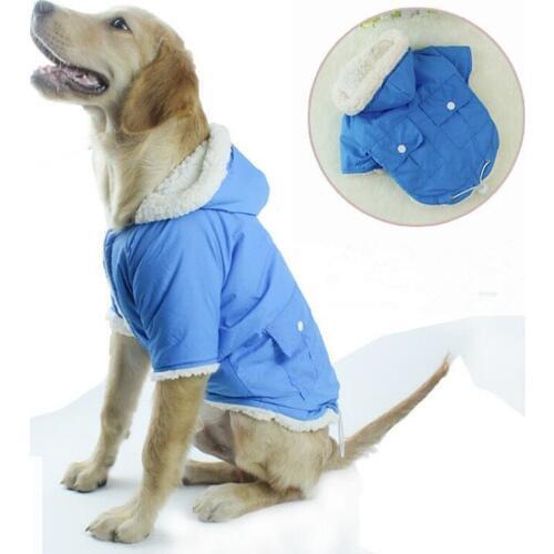 Blank Winter Dog Coat Outerwear Warm Pet Jacket Cotton-Padded Puppy Clothes Pocket Outdoor Overcoat Cloak For Small & Little Dog