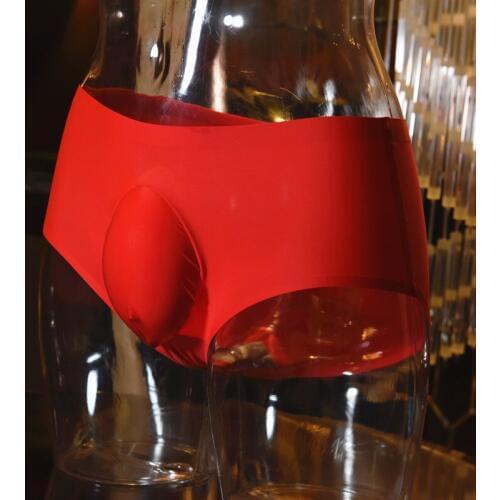 Sexy Shiny Ice Silk U Convex Pouch G-string Sheer Seamless G-string COCk Ring Sexy Brief Candy Color Low Rise G-string Plus Size