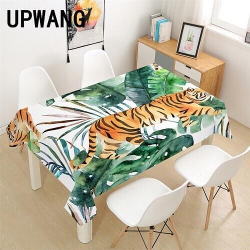 Tiger Animal Tablecloth 3D Printed Table Cover Rectangular Tablecloth Wedding Birthday Party Kitchen Home Decor #LH14