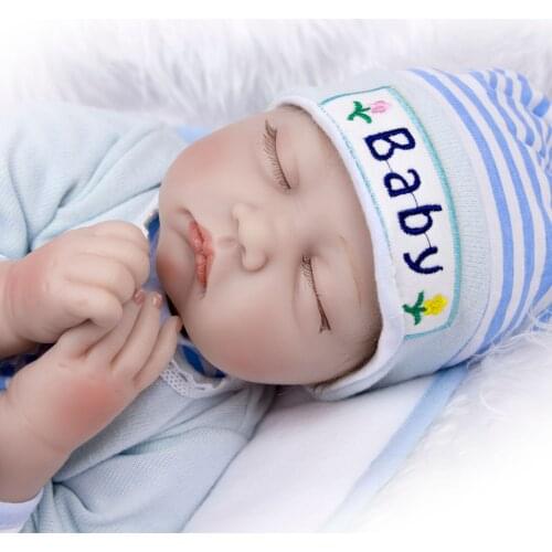 Sleeping Dolls bebe reborn boy22 inch Silicone Reborn Newborn Baby Doll Christmas Gifts Toys For Girls