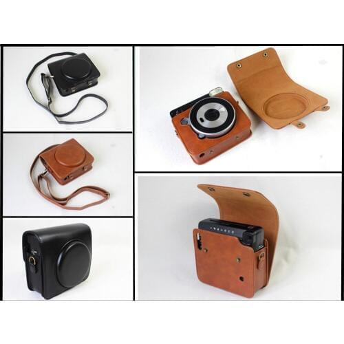 For FUJIFILM Instax SQUARE SQ6 Camera Bag Case PU Leather Vintage Shoulder Strap Pouch Protection Carry Cover