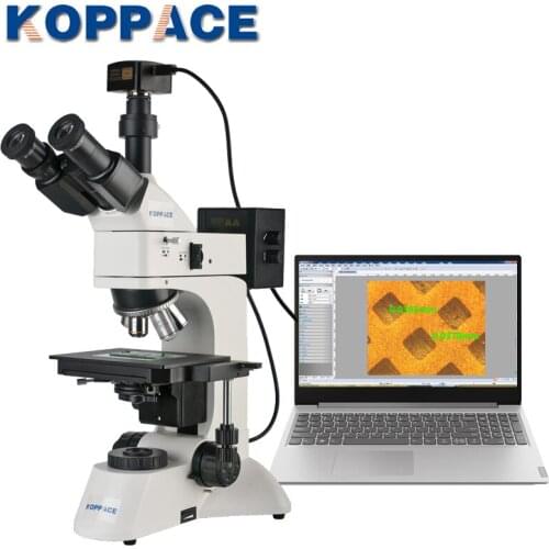 KOPPACE 50X-500X Trinocular Metallurgical Microscope 18 Million Pixels USB3.0 Camera Provide Image Measurement Software