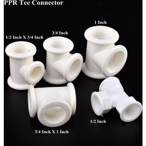 1-3pcs 1/2''~1" Female Thread PPR Tee Connector Garden Irrigation Reducing Tube Joints Adapter Kitchen Water Tap Pipe Fittings