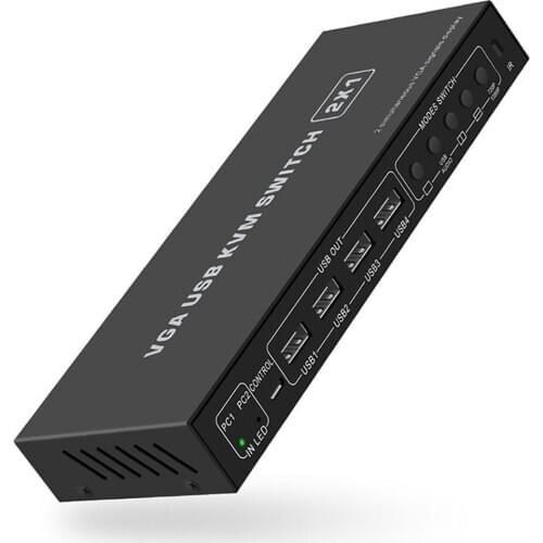 VGA USB KVM Switcher PC Monitor Keyboard Mouse Switcher Box Display For Computer Laptop Accessories