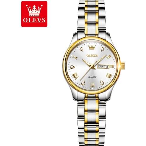 OLEVS Gold Watch Women Quartz Luxury Brand Steel Clock Fashion Waterproof Womens Watches Girl Sport WristWatch Relogio Feminino