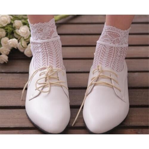 Women Girls Lace Ruffle Frilly Ankle Socks Lovely Cute Retro Floral Lady Princess socks B762