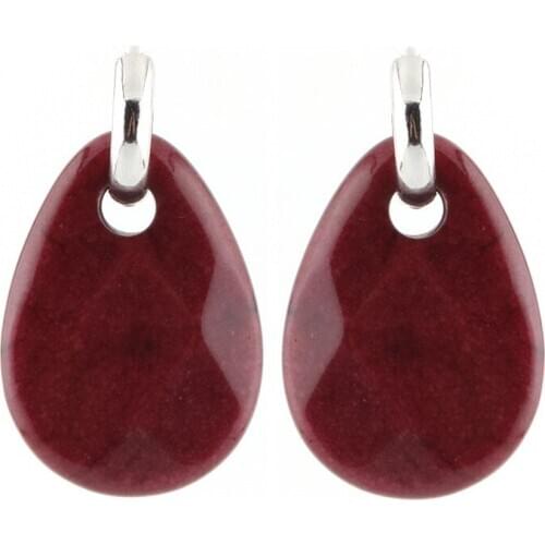 Sehuoran Geometric Hoop Earrings for Women Luxry Natural Stones Twisted Water Drip Earrings Female Earrings aretes earrings