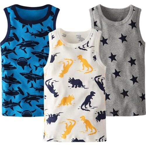 Pure Cotton Slubby Cotton Vest Boys Babys Sleeveless T-shirt I-shaped Top With Quick Drying And Sweat Absorption Teenager