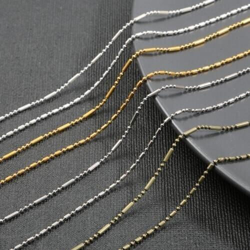 1.5mm 1/5 Meters/lot DIY Chains Necklace Metal Round Ball Beads Link Chains For Jewelry Making Handmade Necklace Bracelet