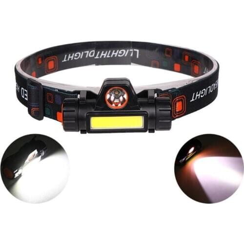 1pc Mini USB Rechargeable Headlight Flashlight Camping Night Fishing Light